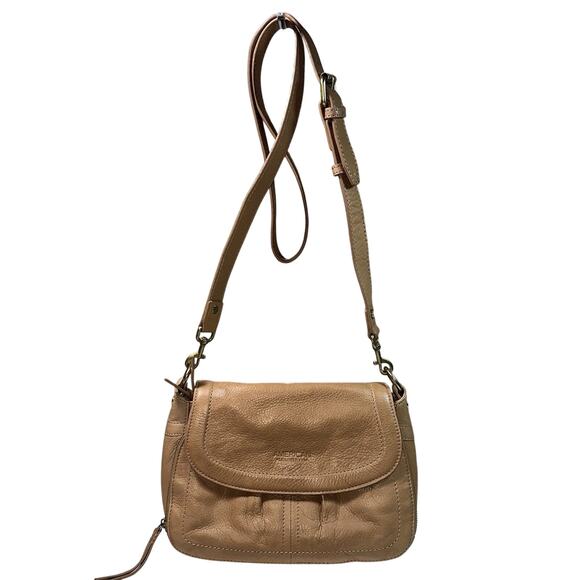 American Leather Co Marino Crossbody Bag With Two Straps In Vachetta Camel EUC - Picture 2 of 14